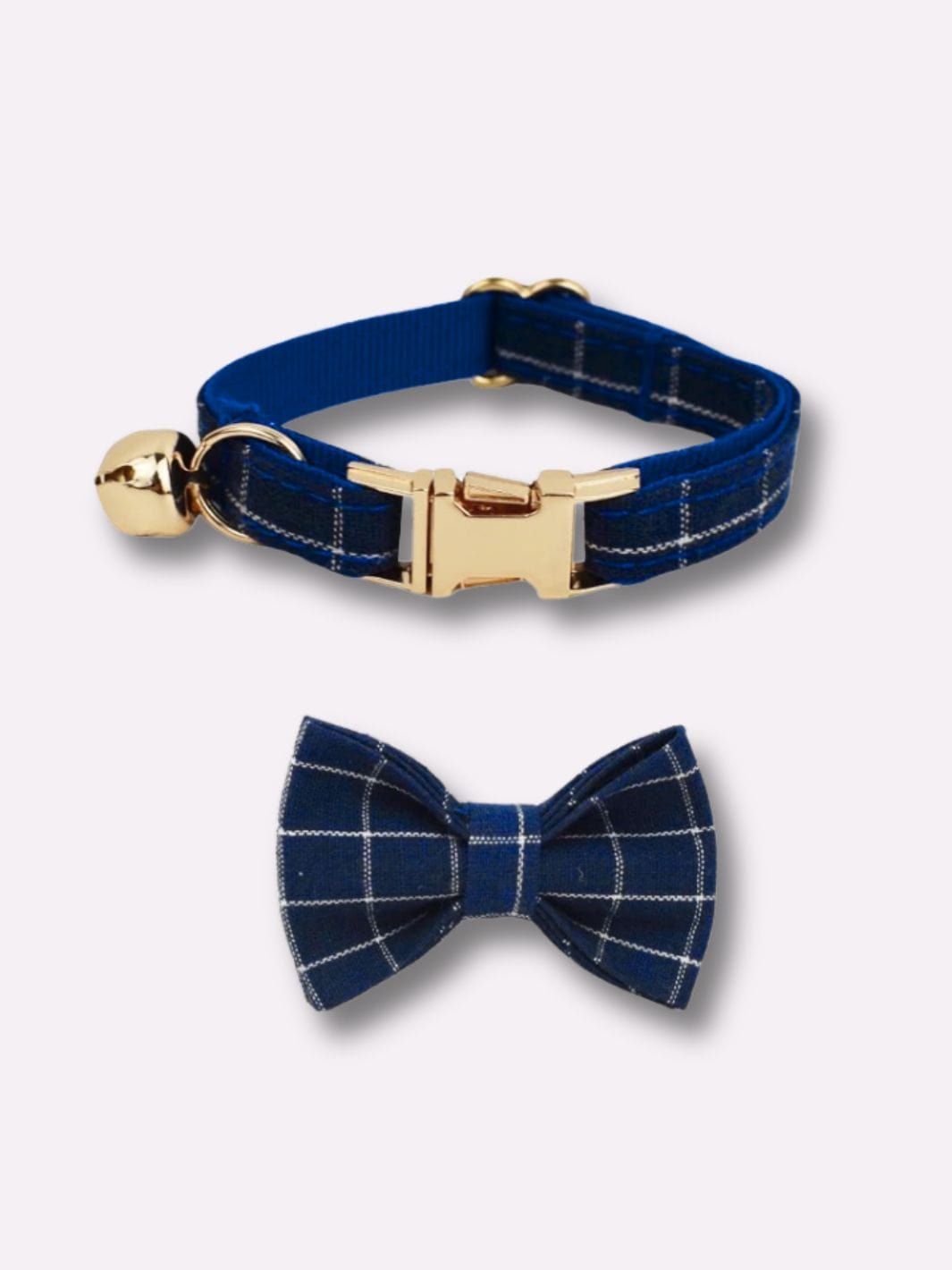 Collier avec Noeud Papillon Amovible Bleu foncé