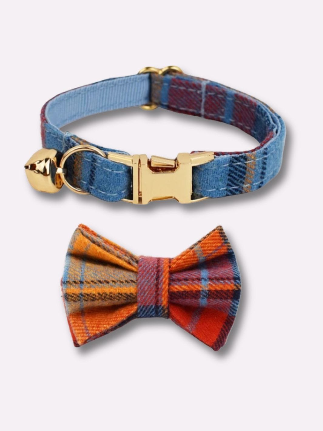 Collier avec Noeud Papillon Amovible Bleu / S : 16-26cm