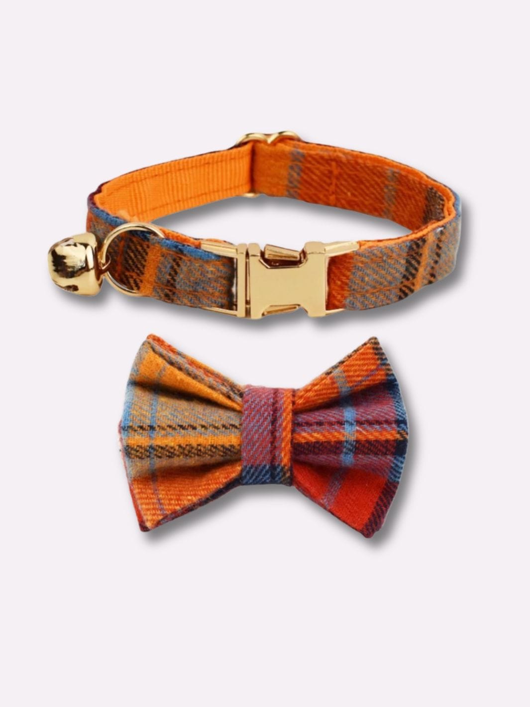 Collier avec Noeud Papillon Amovible Orange / S : 16-26cm