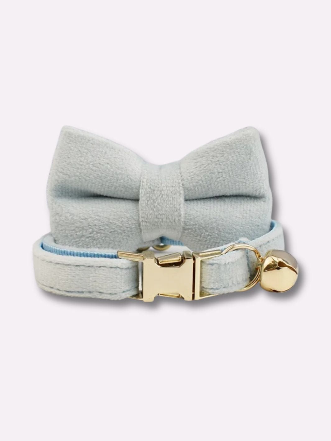 Collier Personnalisable avec Noeud Papillon Gris clair / S : Tour de Cou 16-26cm