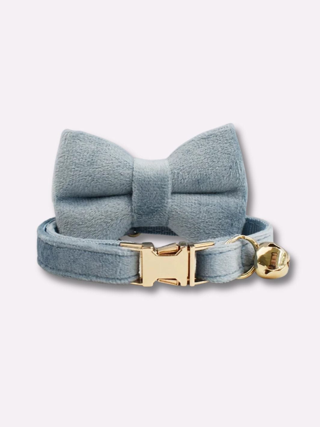 Collier Personnalisable avec Noeud Papillon Gris / S : Tour de Cou 16-26cm