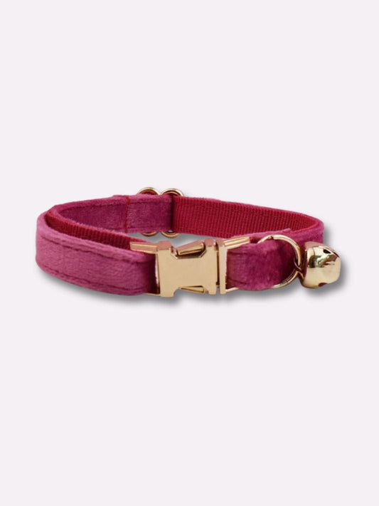 Collier pour Chat avec Prénom Rose foncé / S : tour de cou 16-26cm