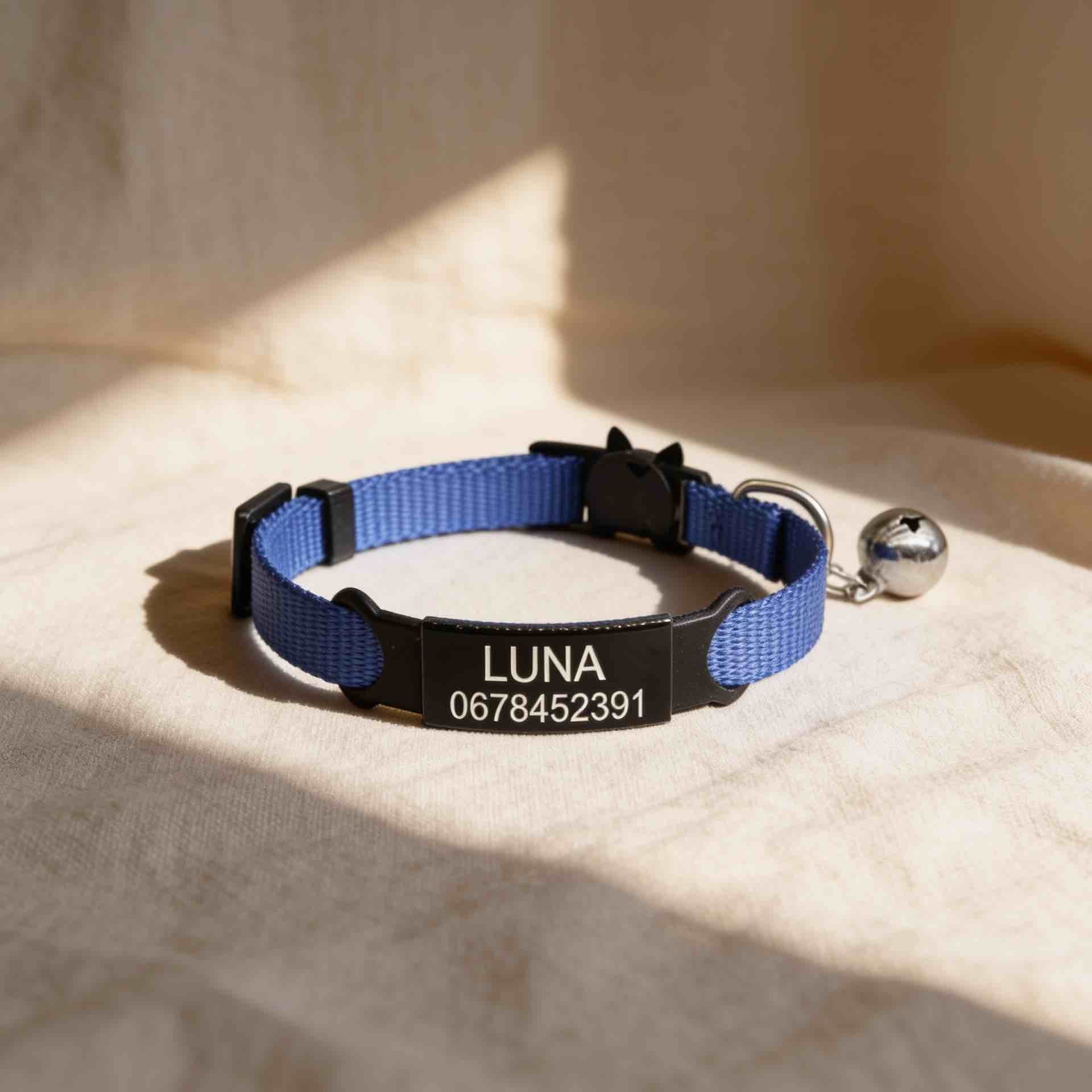 Collier personnalisable anti-étranglement pour chat